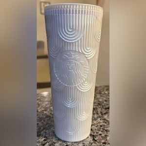 Starbucks White Pearl Shell Mermaid Siren Scales Tumbler
